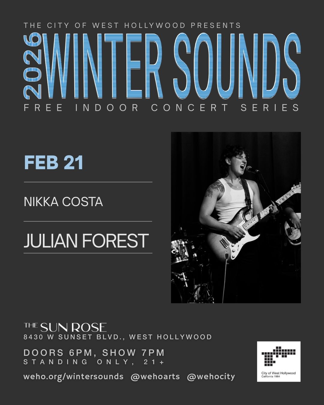 WeHo - The City of West Hollywood presents 2026 Winter Sounds 🎶FREE ...