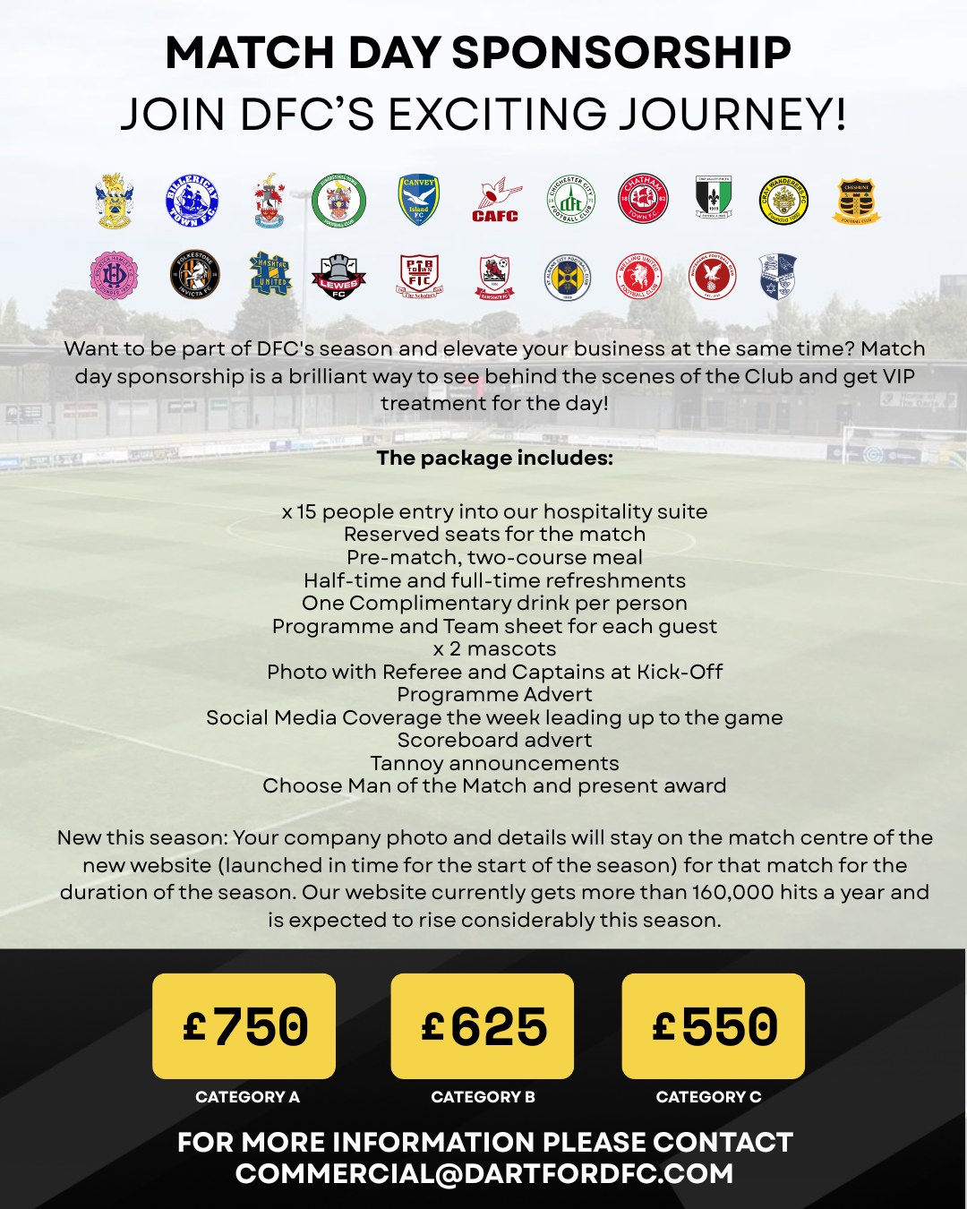 Dartford - 𝐌𝐚𝐭𝐜𝐡 𝐒𝐩𝐨𝐧𝐬𝐨𝐫 Want to be part of DFC's season and elevate ...