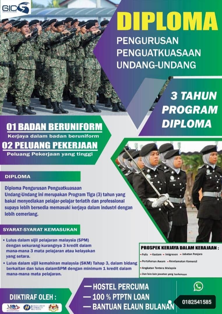 Diploma Biasiswa Program Diploma Untuk Pelajar Pelajar Lepasan Spm Stpm Diploma Pengurusan Undang2 Diploma Pengajian Perniagaan Panggilan Temuduga Intake Bulan July Ogos 2020 Unit Pengajian Kerjaya Beruniform