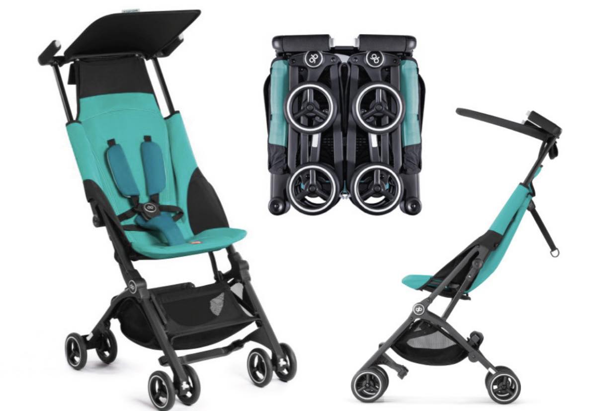 GB Pockit Plus All-Terrain stroller in Capri Blue. 6months to