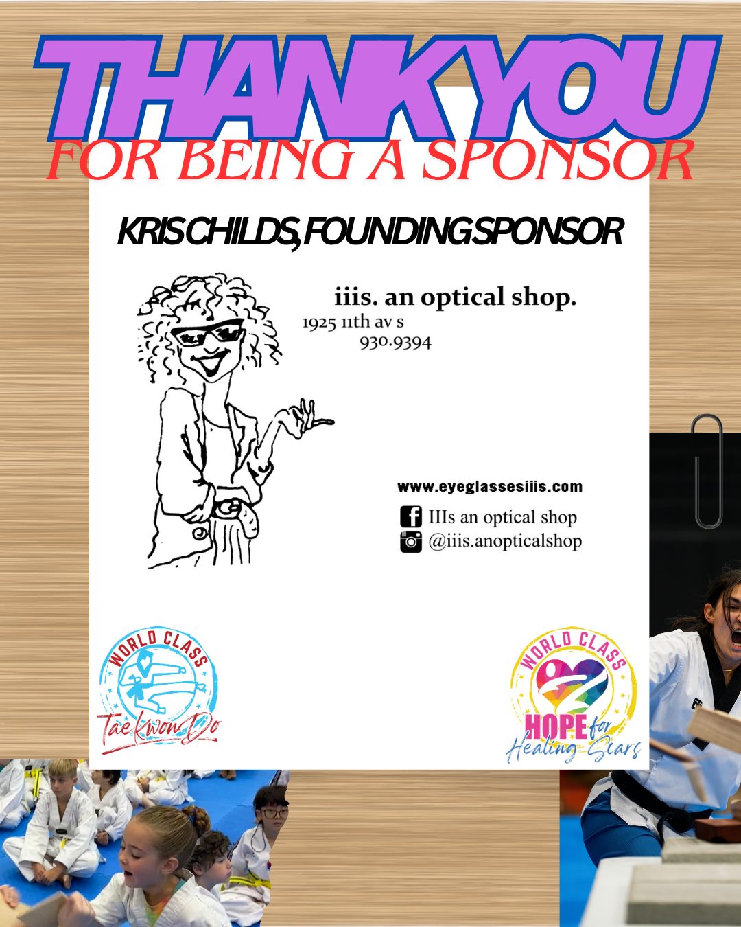 Master - A very special THANK YOU to our GOLD sponsor, Kris Childs, who ...