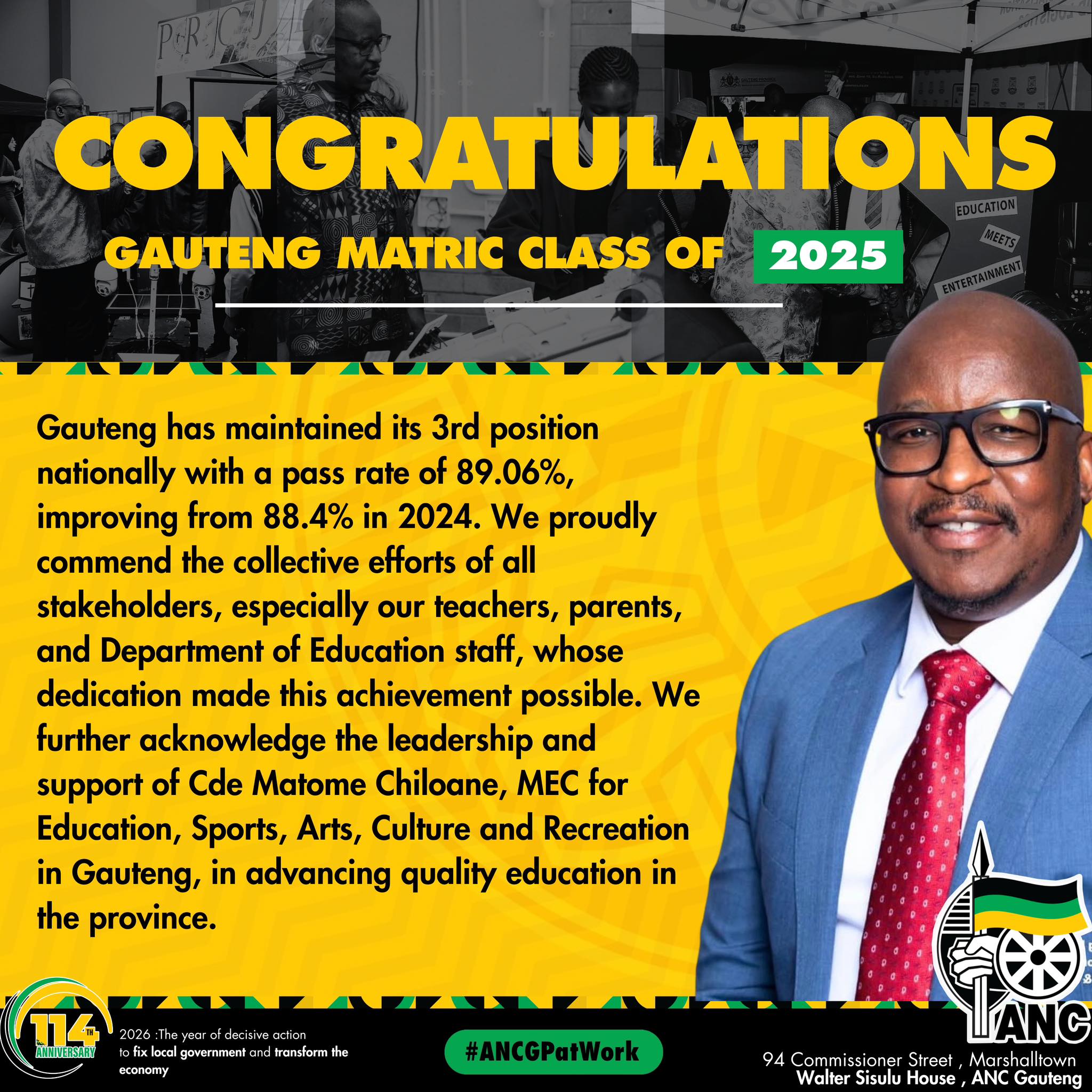 ANC - Congratulations to the Gauteng Matric Class of 2025! Gauteng has ...