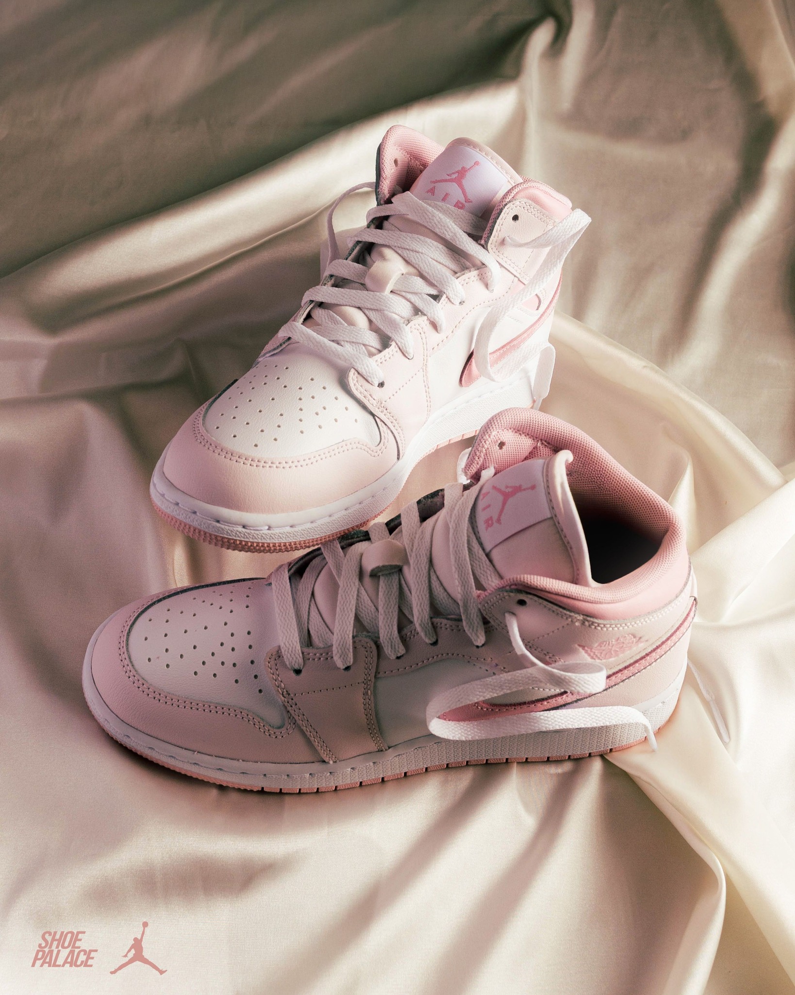 The Air Jordan 1 Mid Pearl Pink Grade Schools are available now 