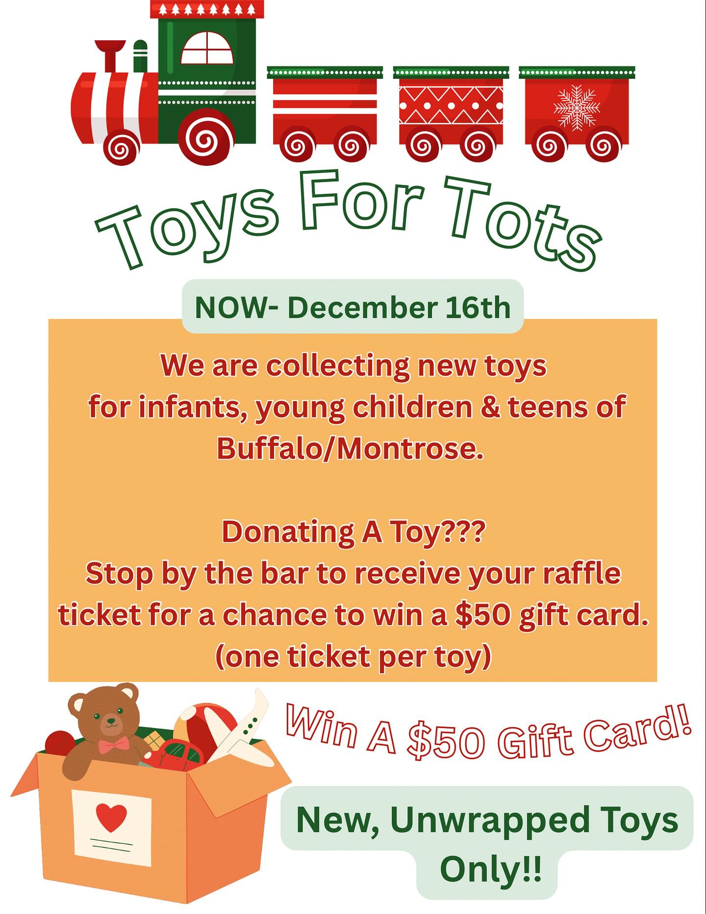 Buffalo - **Gift Card Raffle ALERT ‼️Looking for a Toys For Tots drop ...