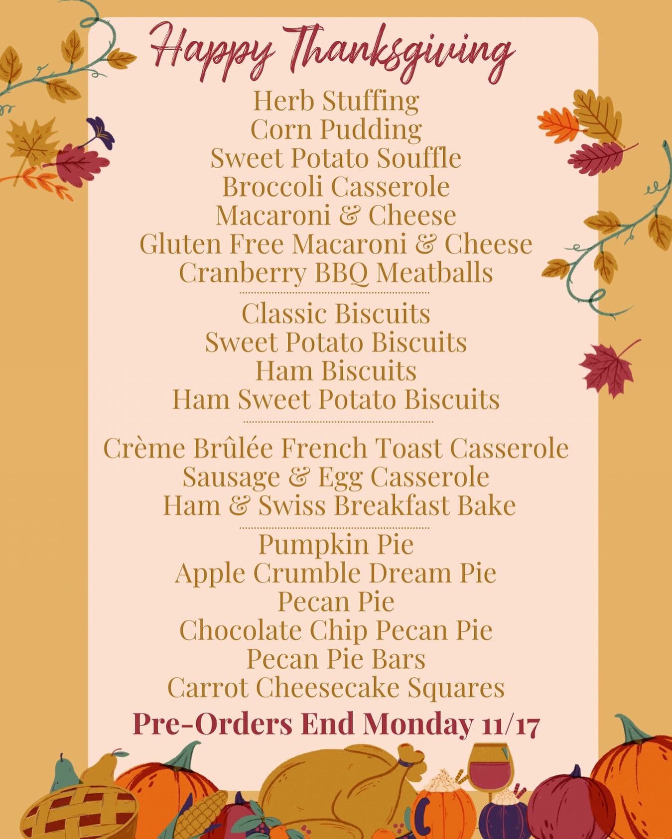 A Peach - Our Thanksgiving pre-order menu is now open! 🦃🍂From breakfast ...