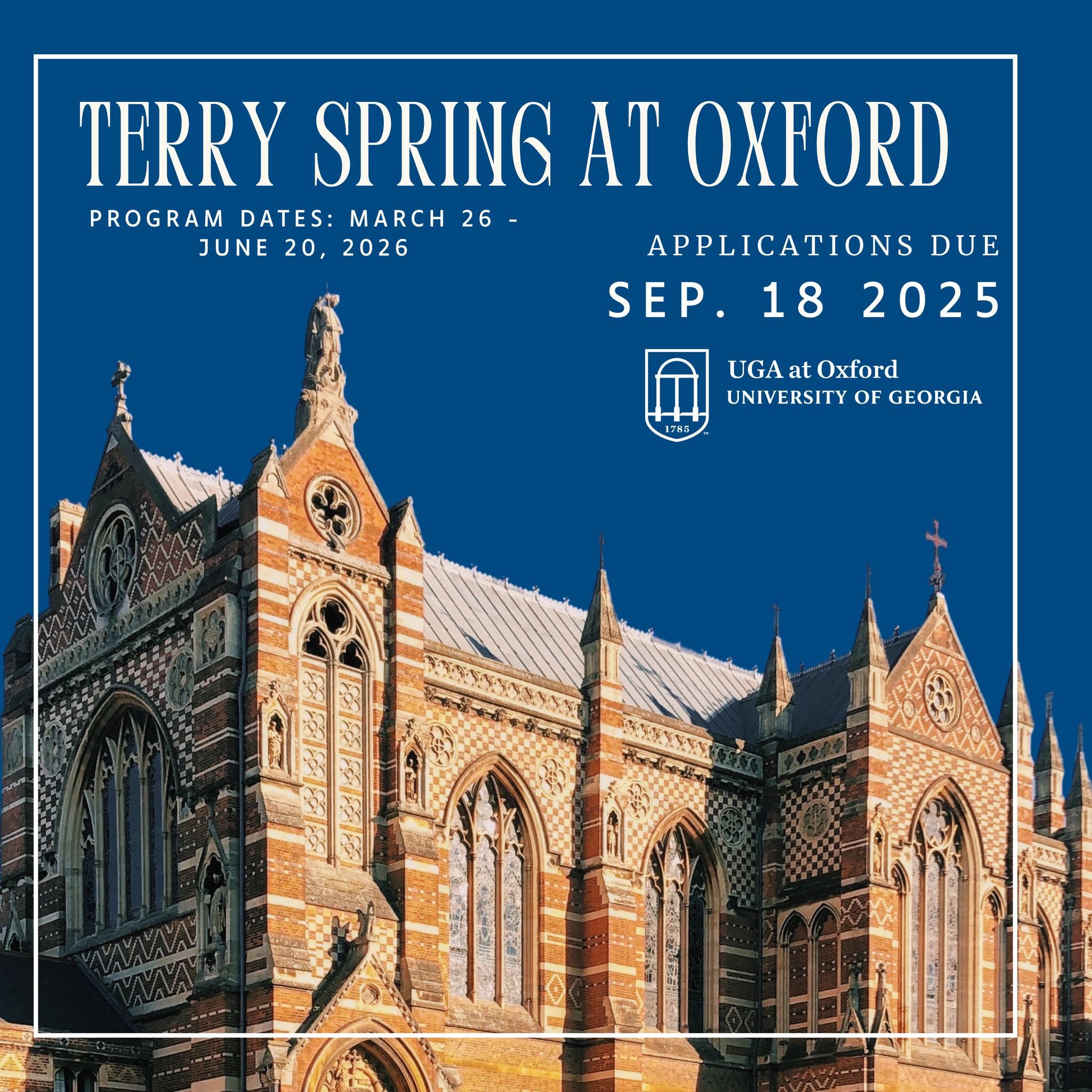 UGA at Oxford - 🚨The deadline for Terry II Spring 2026 at... | Facebook
