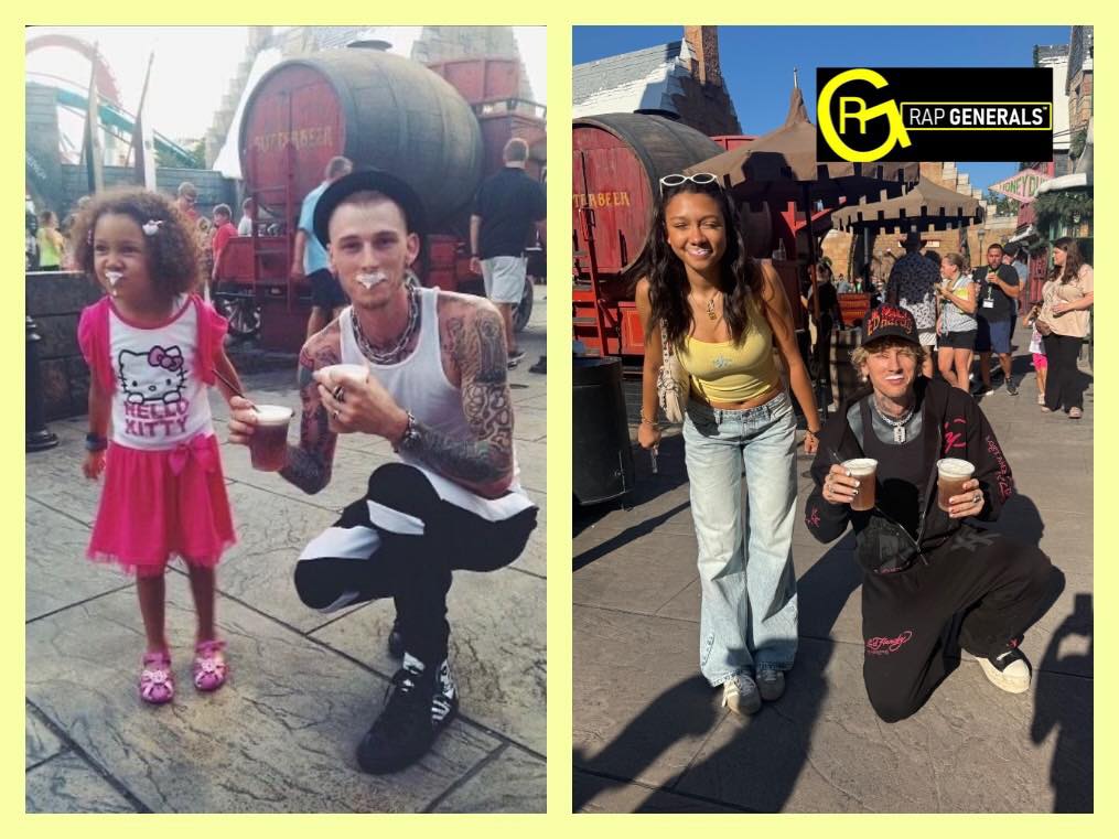 Rap - mgk recreating a photo with his daughter 11 years later 🥹 | Facebook