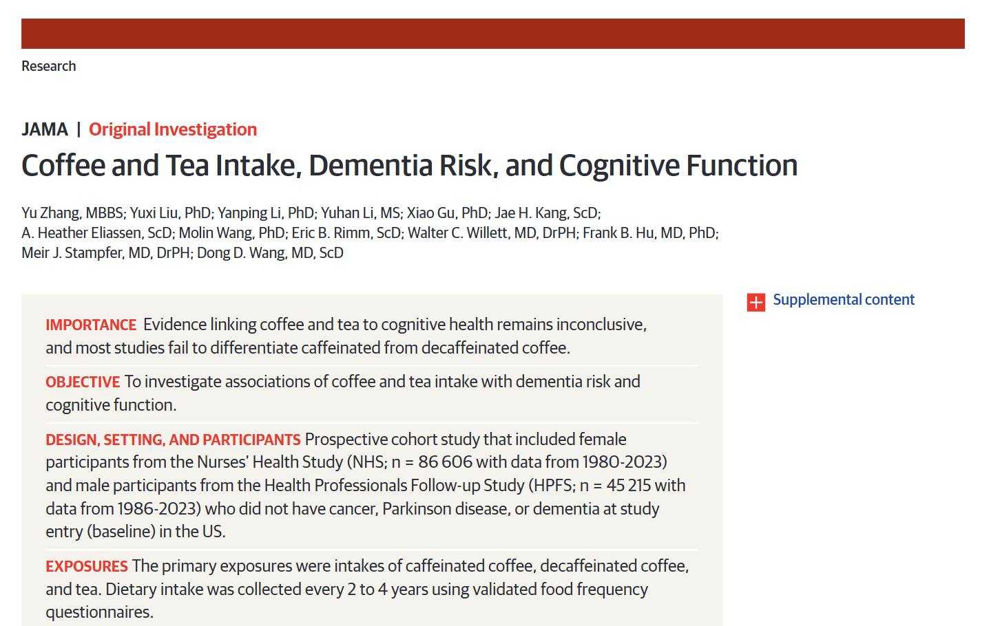 Vu - Question: Is long-term intake of caffeinated and decaffeinated ...