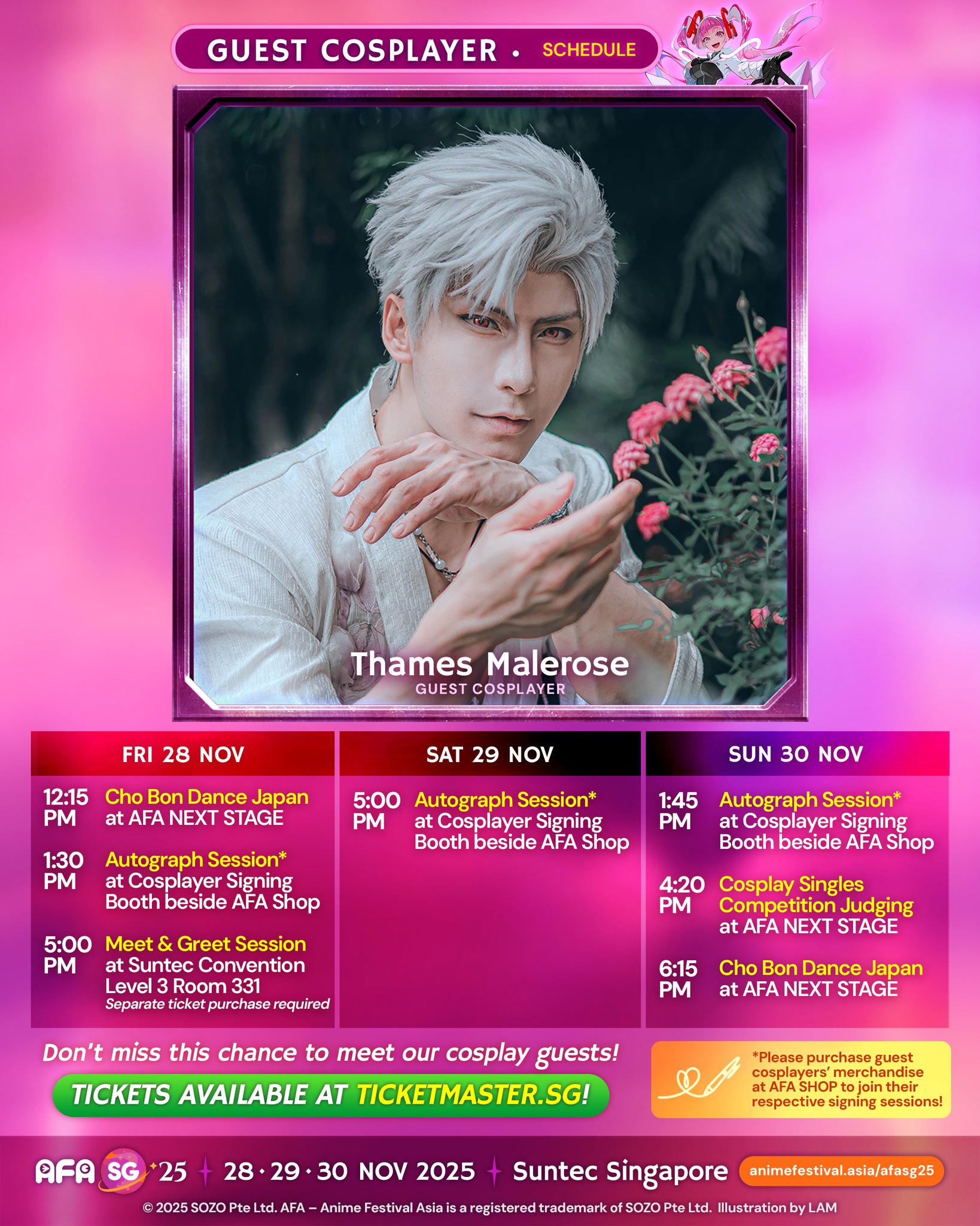 My schedule for AFA SG 2025 is here! Thank you for all the support 