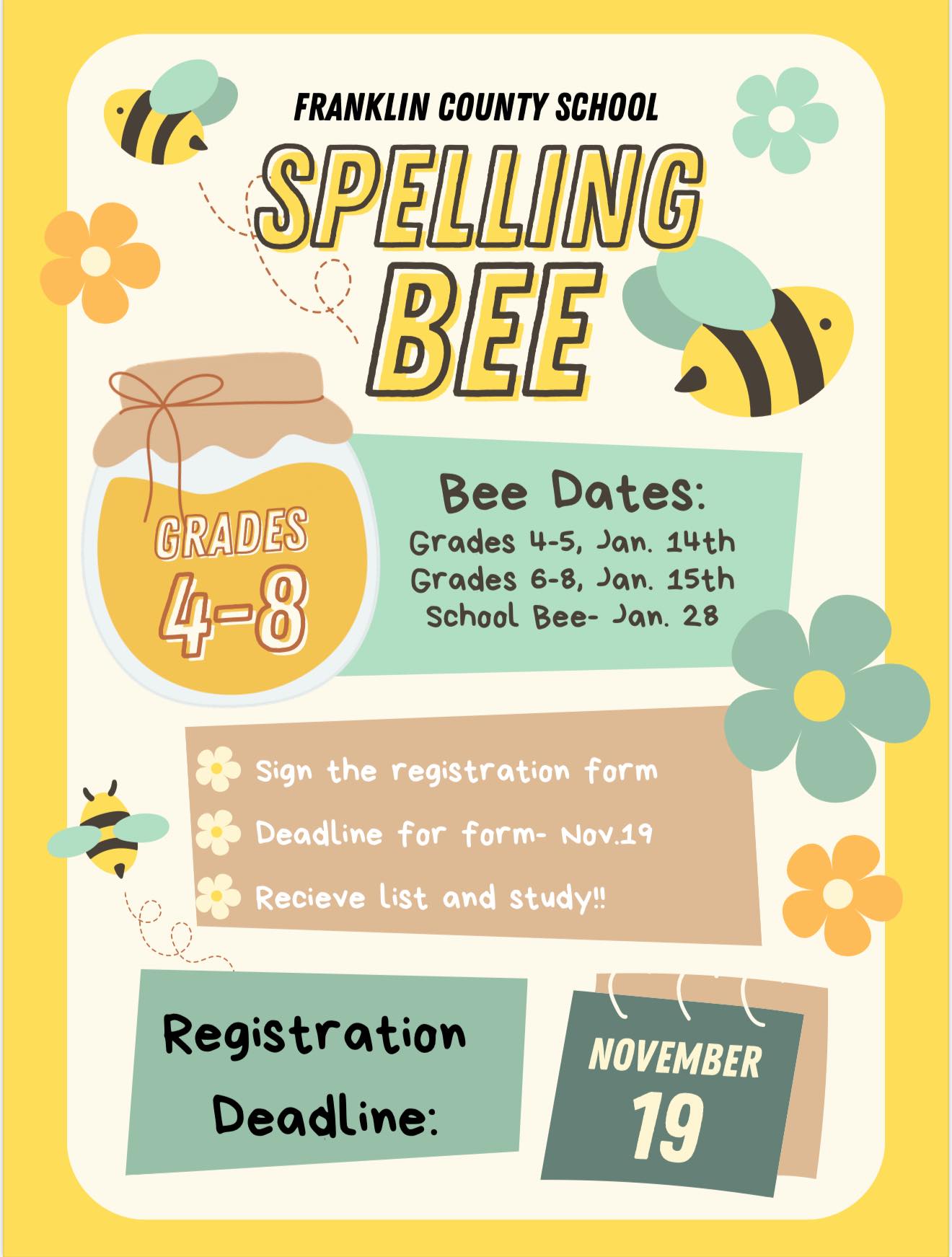 Franklin - 📣 Franklin County School Spelling Bee 🐝 Spelling Bee forms ...