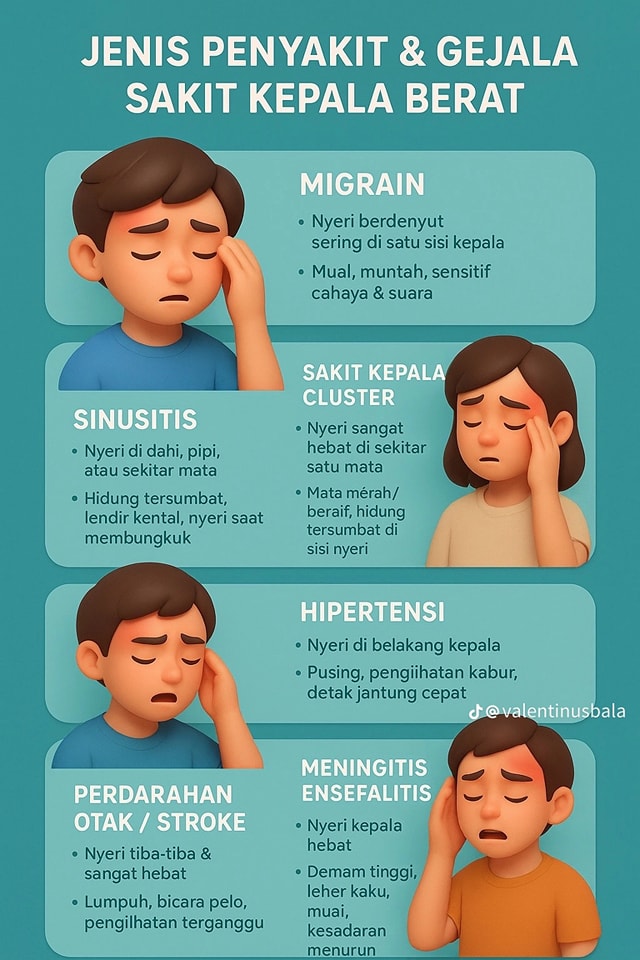 Resep - Jenis peyakit dan gejala sakit kepala berat | Facebook