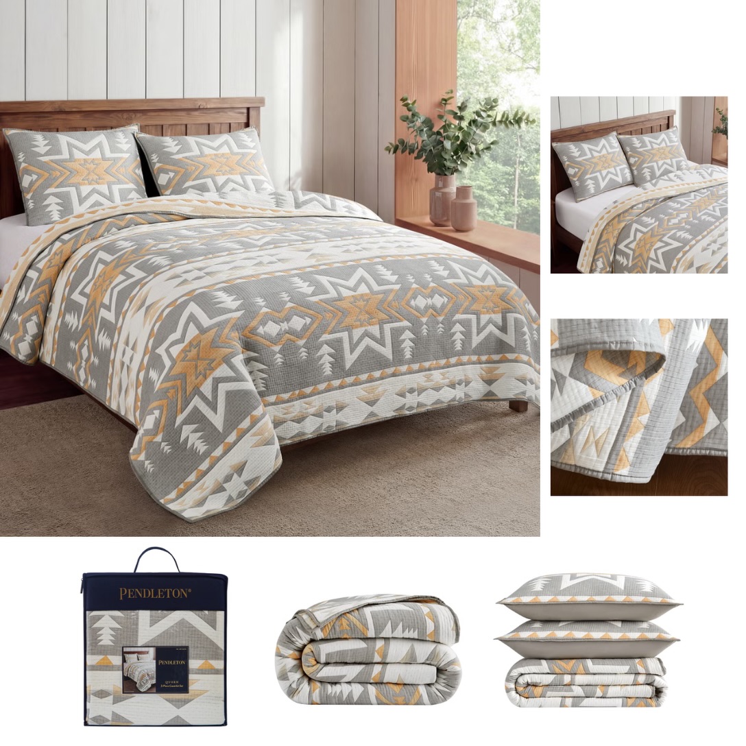 Pendleton cotton woven coverlet 3-piece set available at Costco