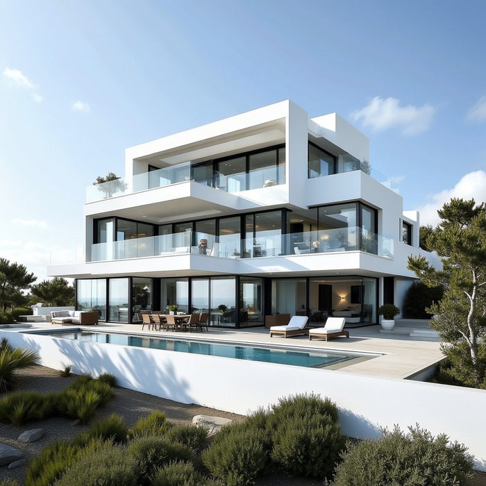 Architecture - Key Feature: Sleek, multi-level terraces for outdoor ...