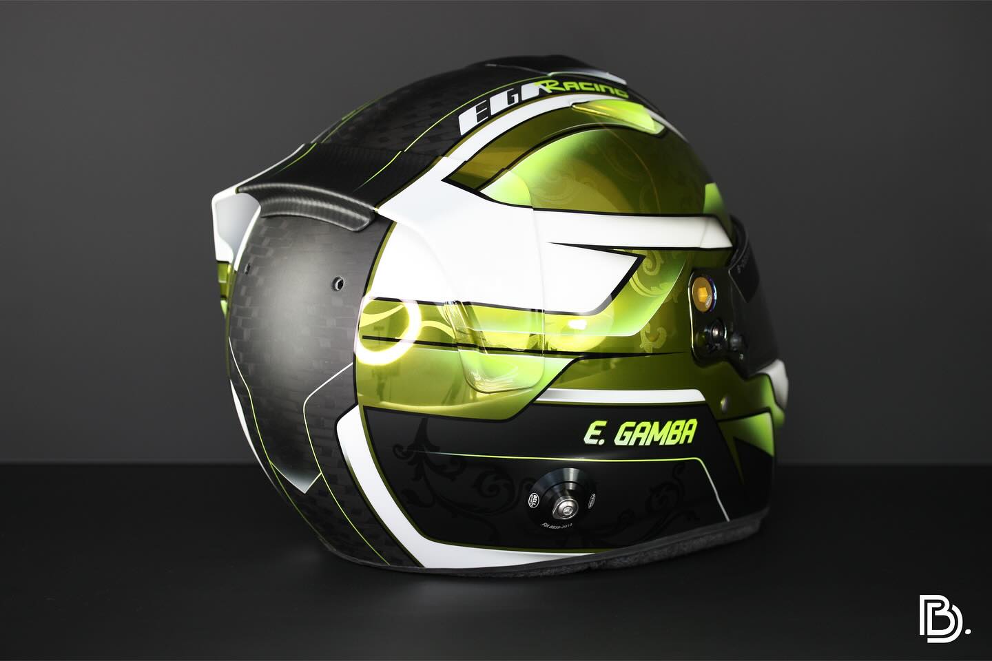 elio motorcycle helmet 1986 de Angelis Replica Brabham-BMW F1 Elio de Angelis New helmet for Elio Gamba