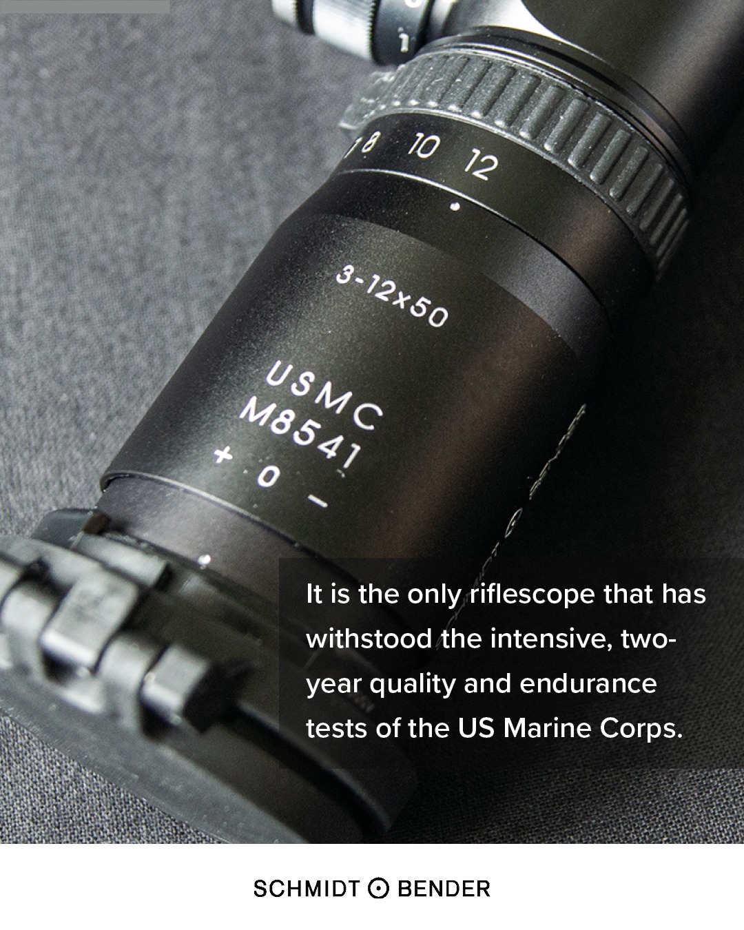 Schmidt & Bender's legendary 3-12x50 PM II USMC riflescope