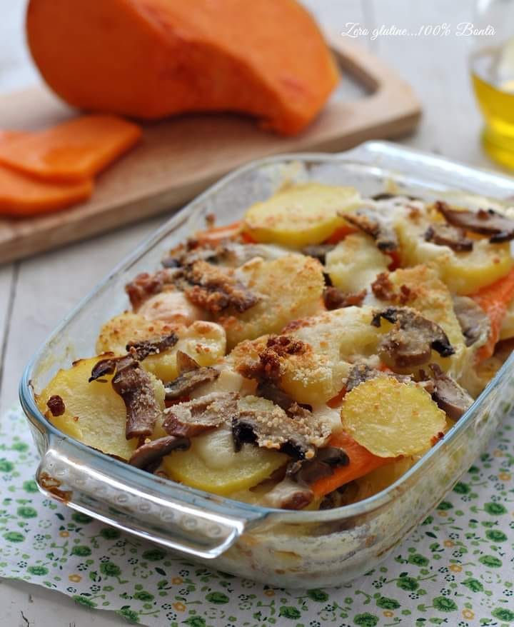 Cookaround- cucina e ricette | PASTICCIO di PATATE e ZUCCA con FUNGHI e ...