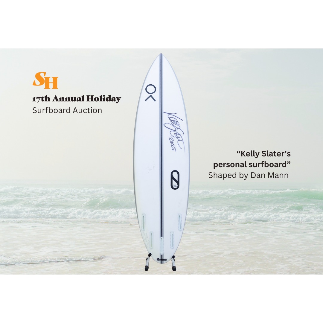 Kelly Slater's surfboard at 17th Annual Holiday Surfboard Auction