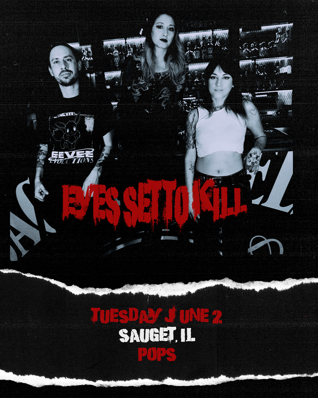🚨JUST ANNOUNCED🚨 EYES SET TO KILL live at Pop's Tuesday, June