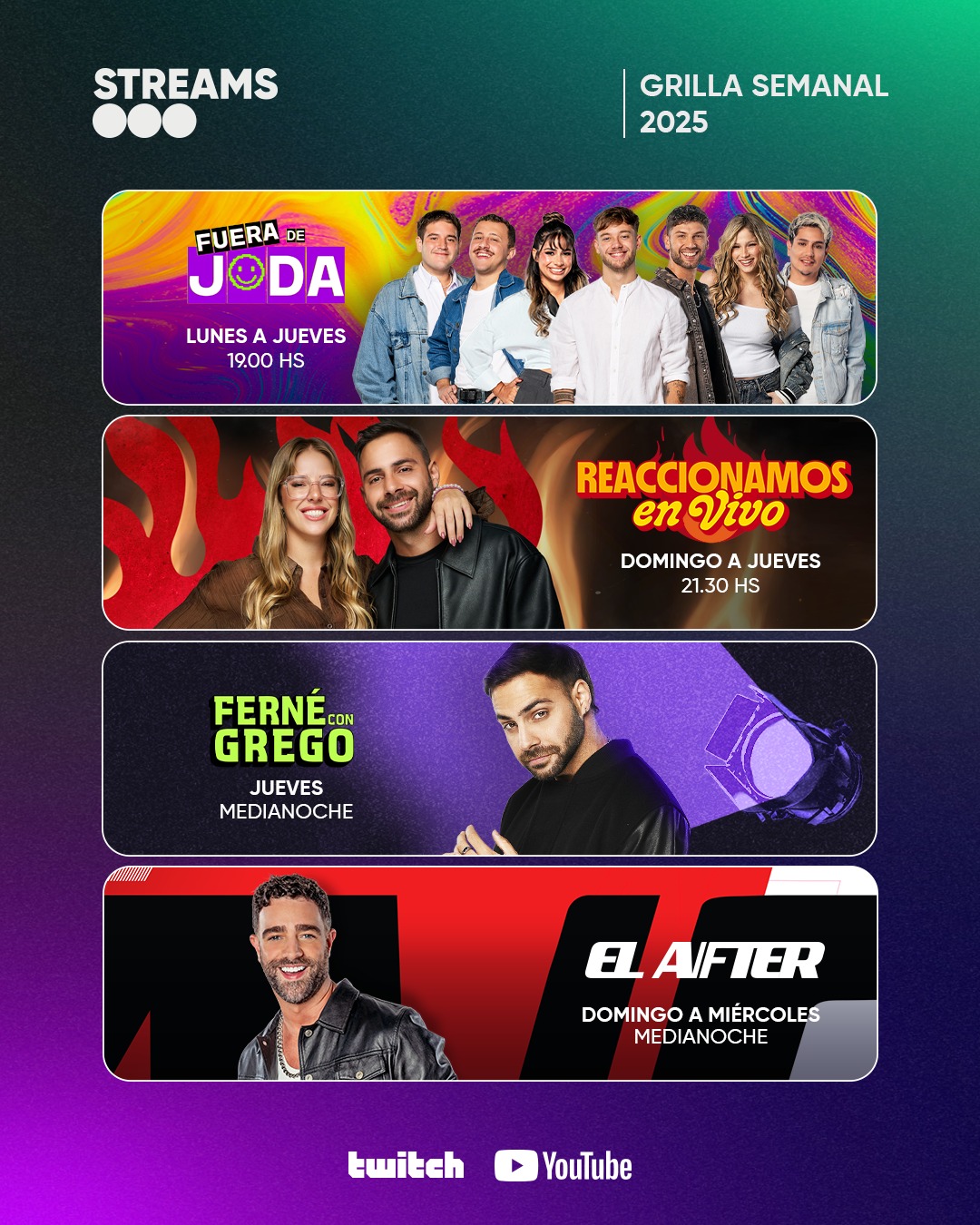 Telefe - ¡Conocé la grilla de programación completa de #StreamsTelefe ...