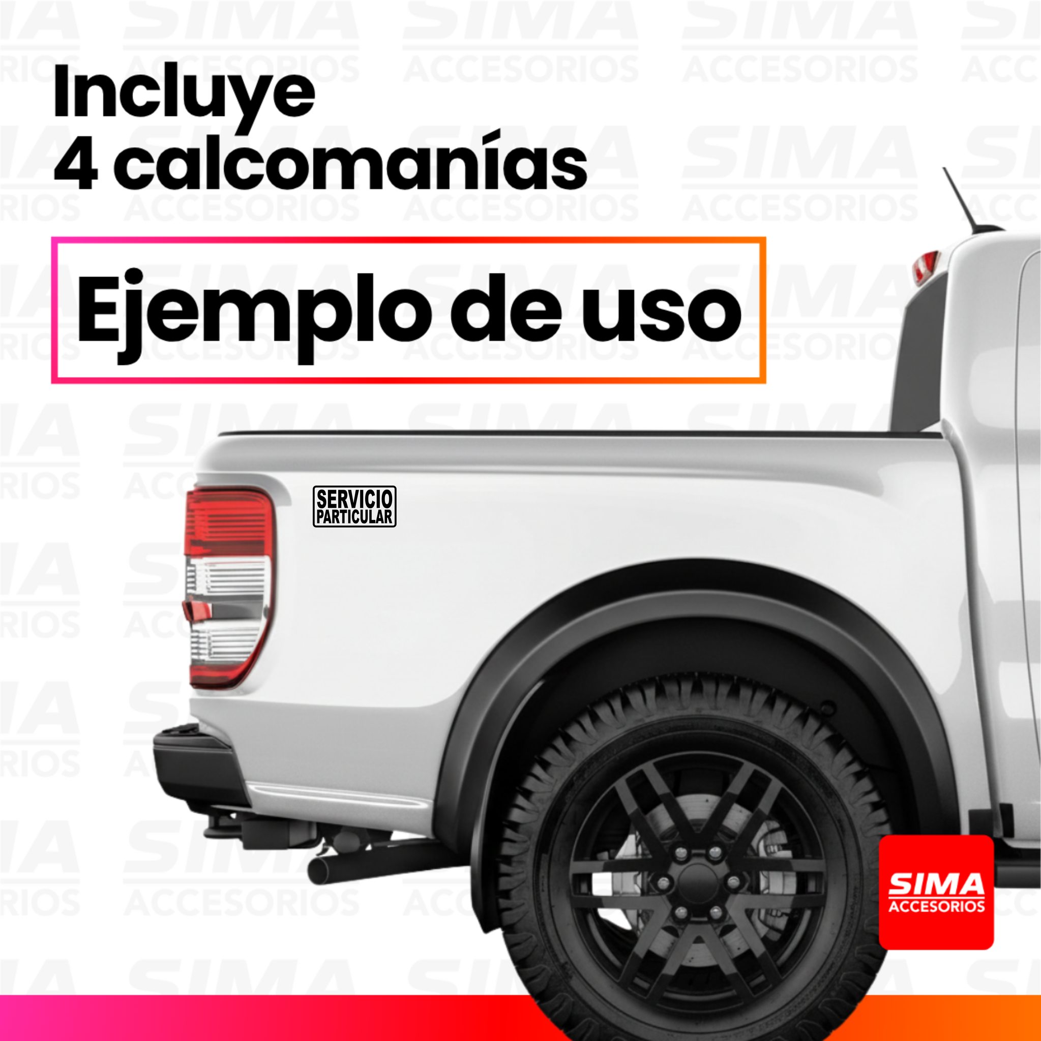 Kit 4pzs Stickers Calcomanías Servicio Particular Troca Auto - Decals ...