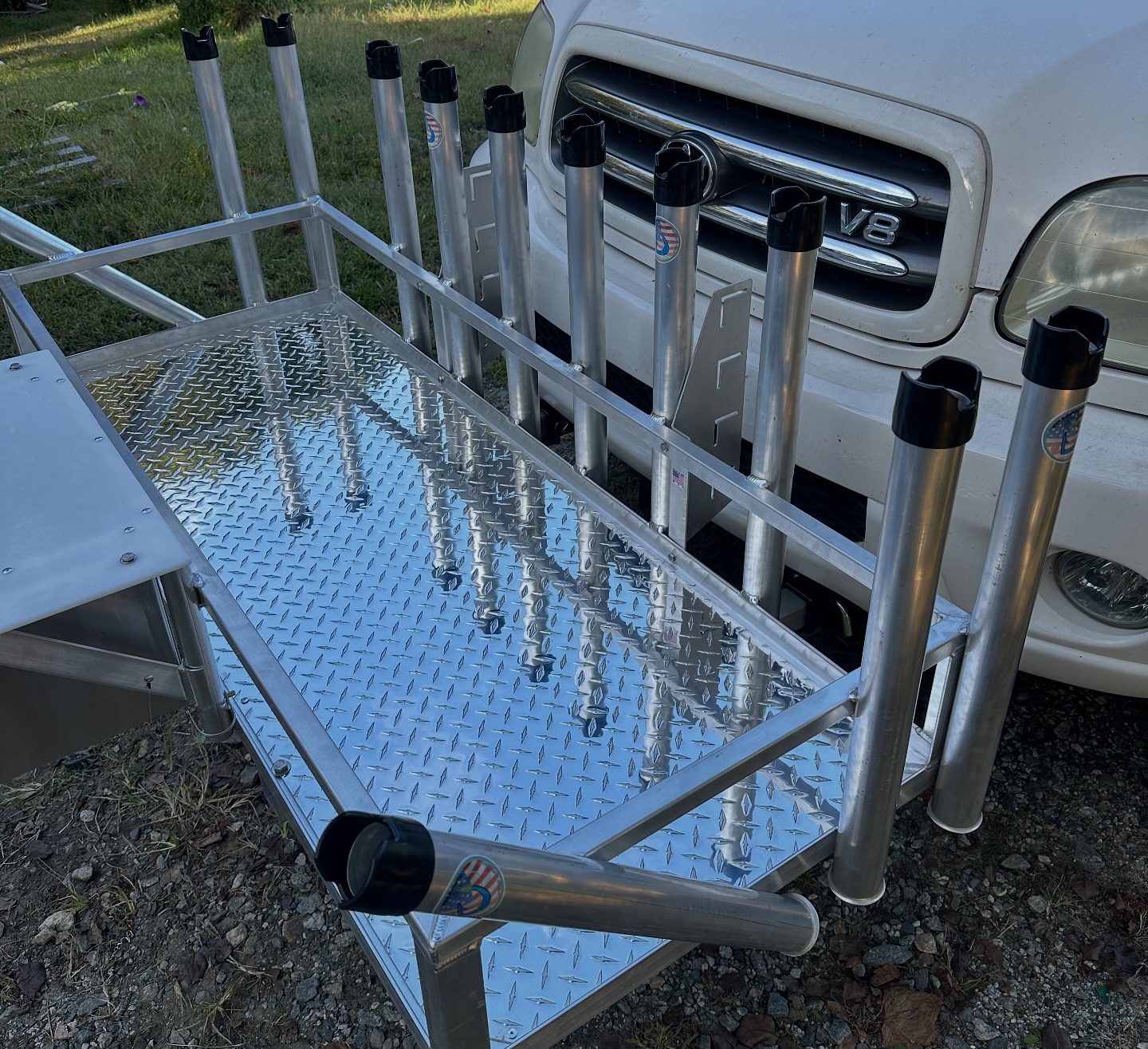 fishing rod holder for jeep wrangler Rail Mount JL & Gladiator JT with no annoying secondary support near the driver Jeep Wrangler Front Hitch Cargo