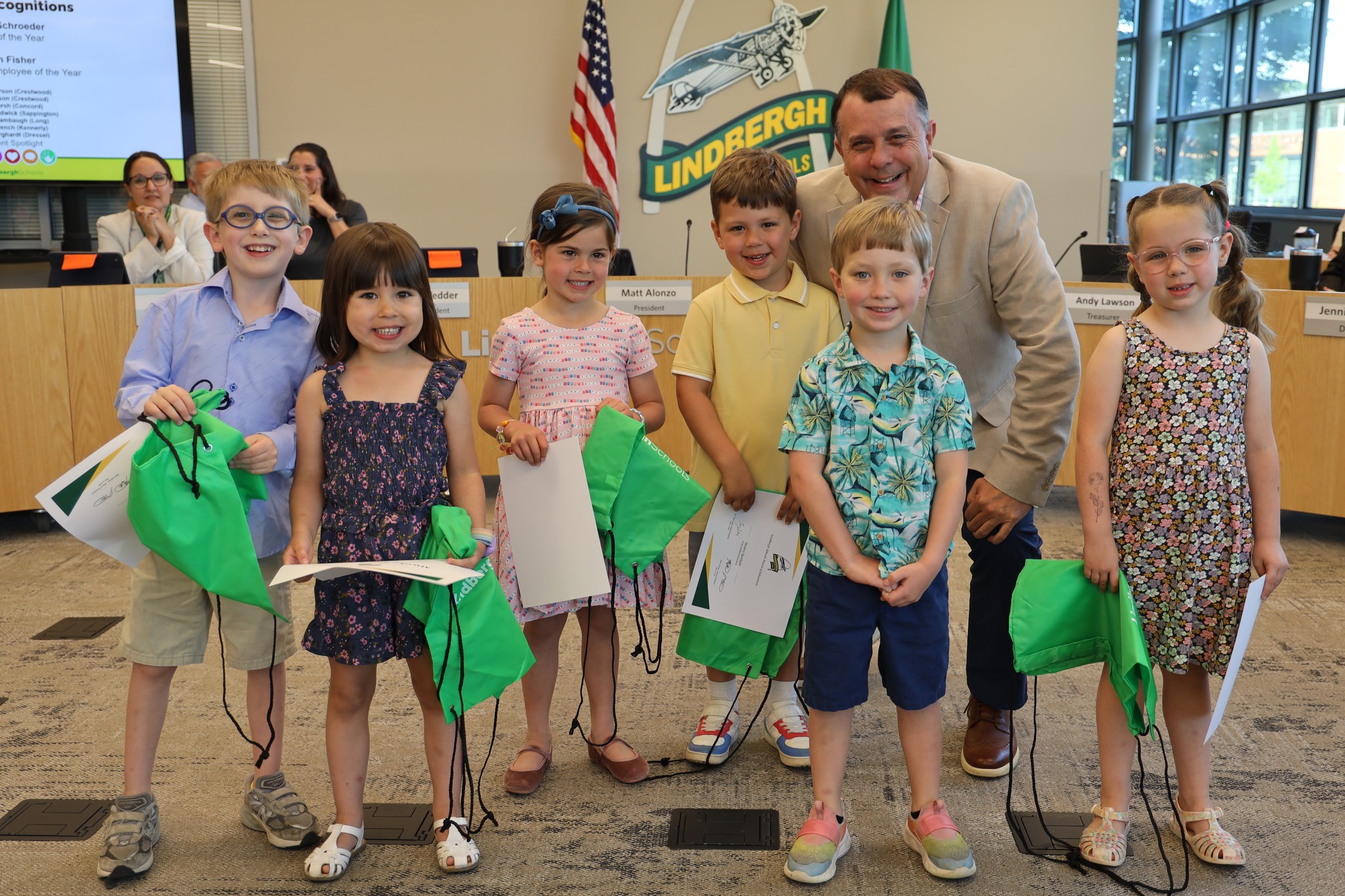 The May Board of Education Meeting featured future kindergarten 