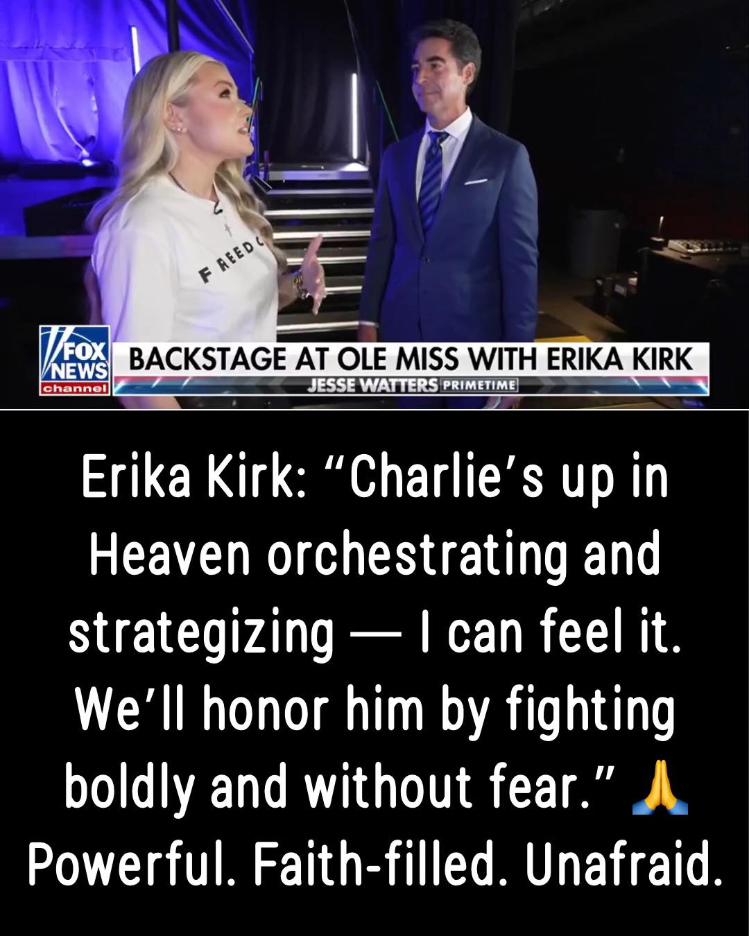 Conservative - 🚨 ERIKA KIRK just delivered a powerful tribute: “Now ...