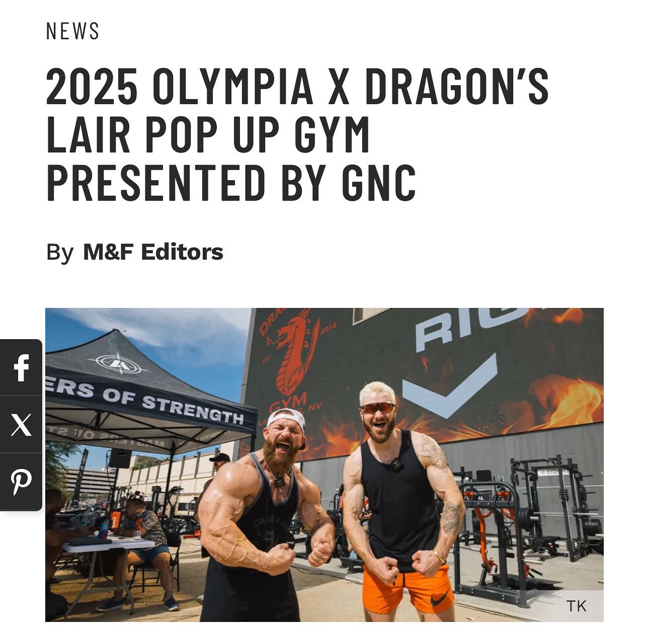 Mr. - 🔥 The Olympia x Dragon’s Lair Pop Up Gym Presented by GNC is ...