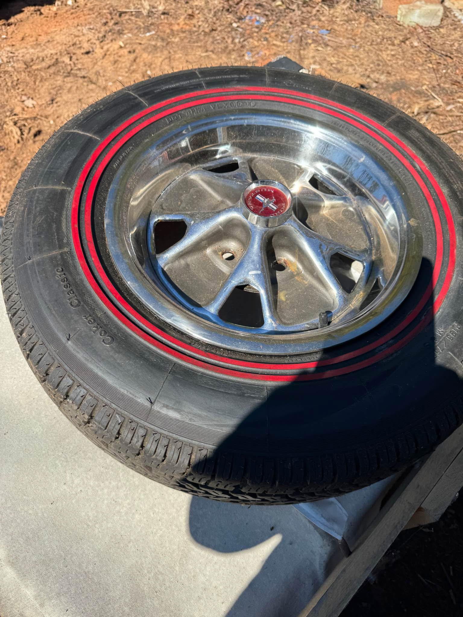1965-1967 Mustang wheels & dual redline tires. - Car Wheels, Tires ...