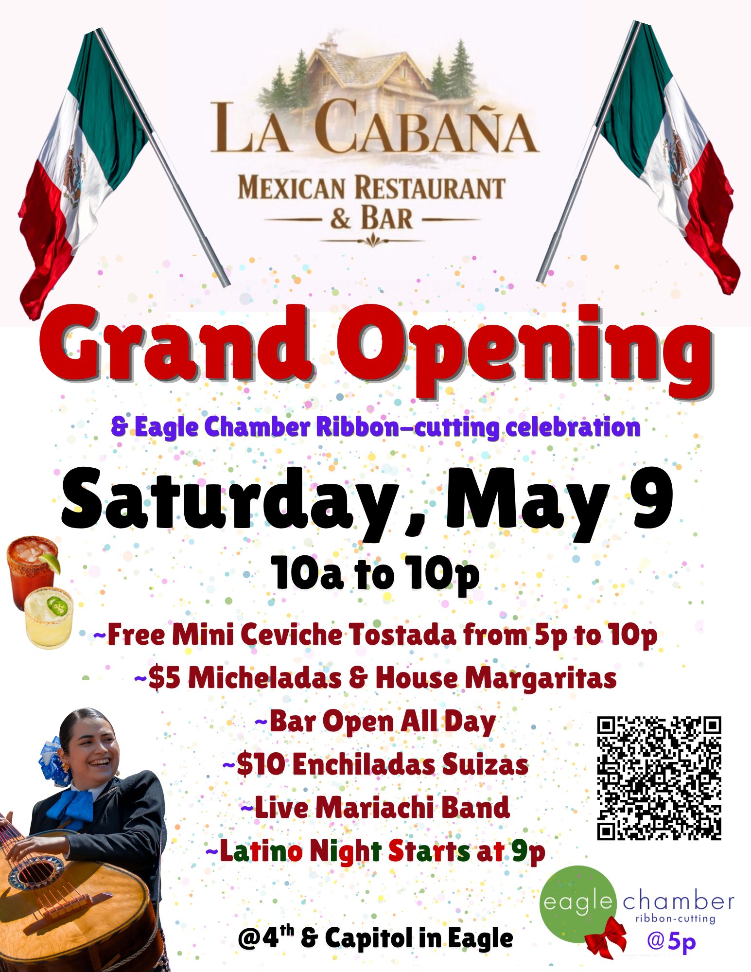 ?Welcome La Cabana Mexican Restaurant & Bar to downtown Eagle!