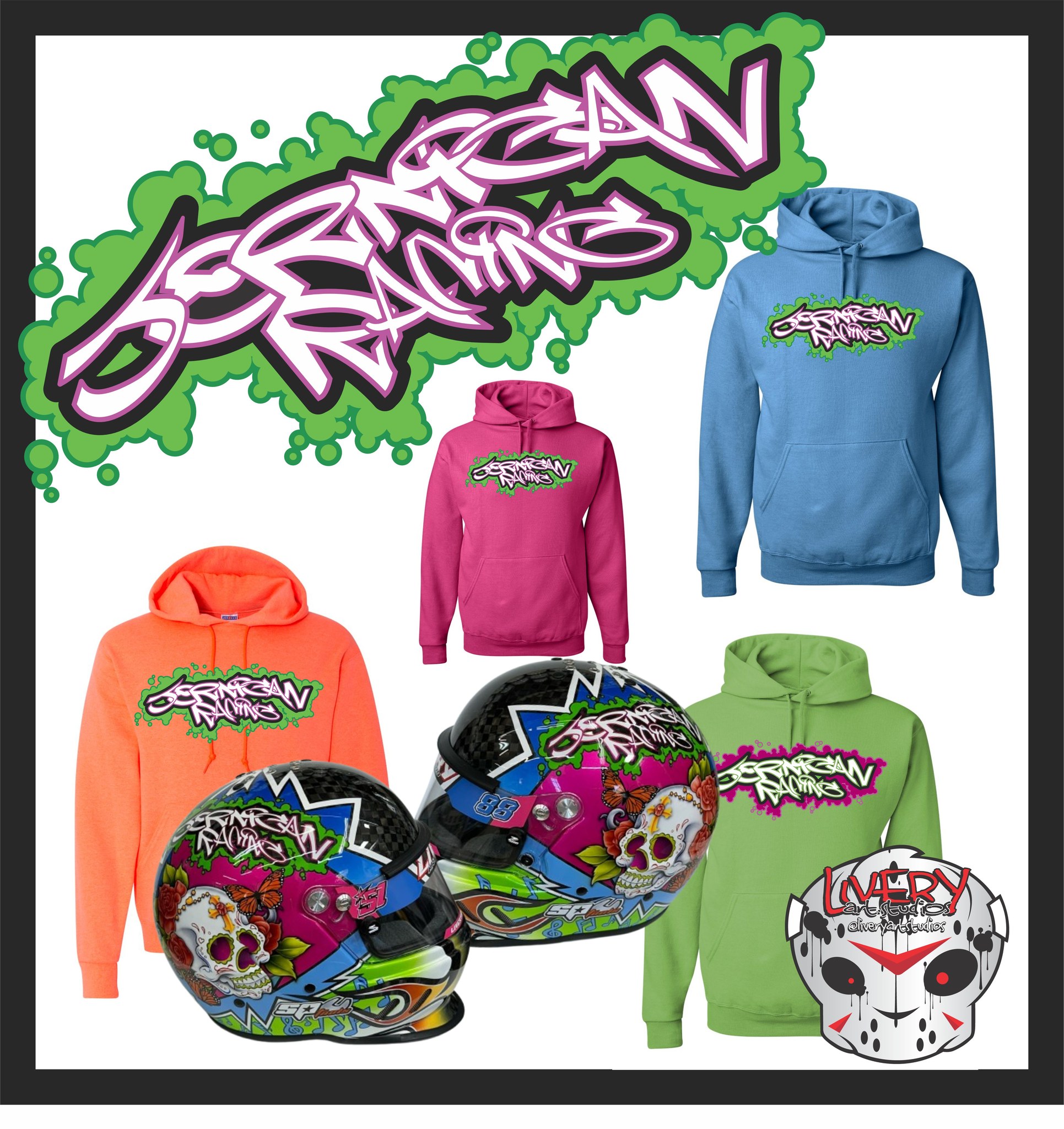Brain bucket bag by the Hoonigan's. Helmet paint by Troy Lee