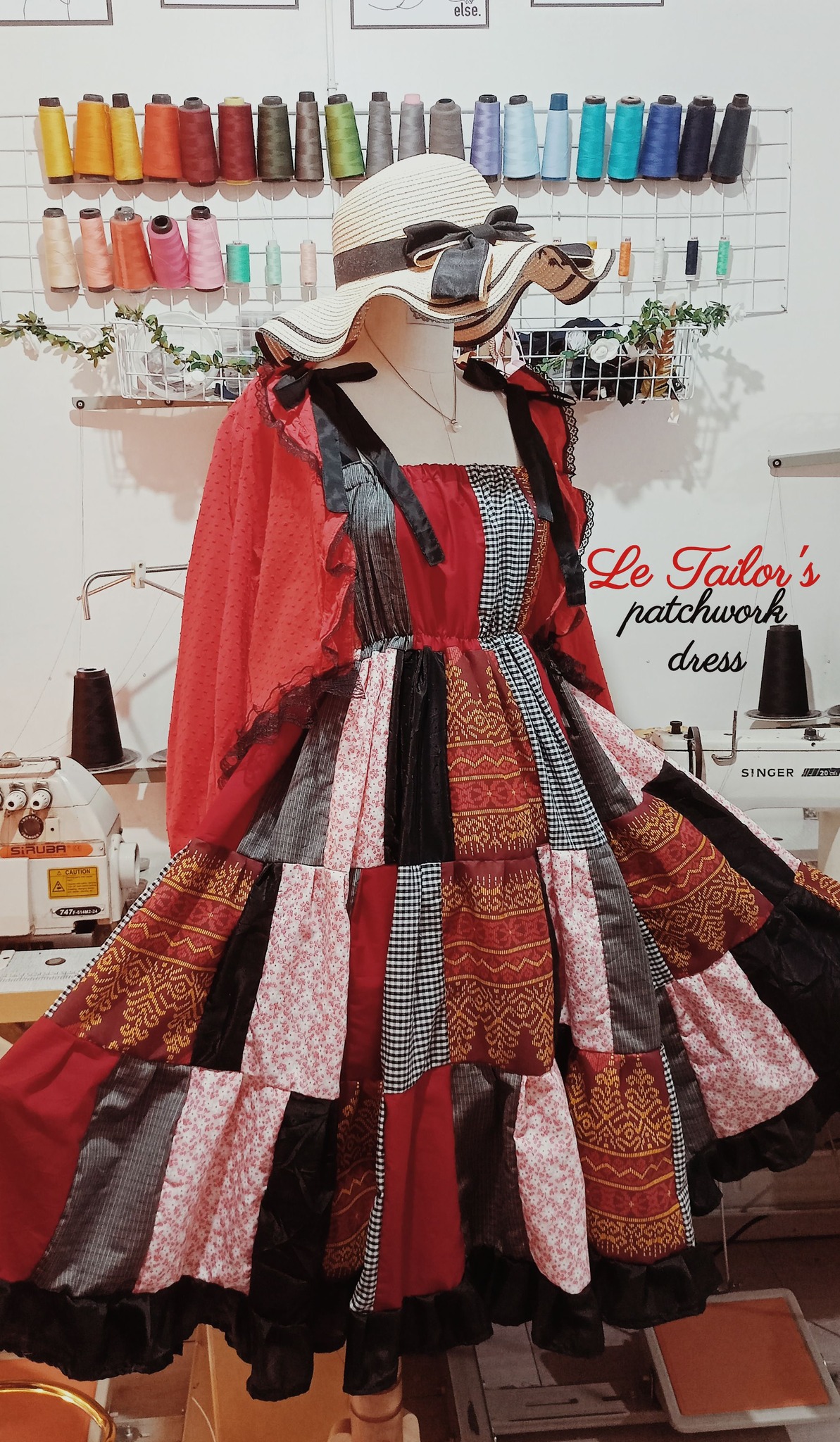 dress with fabric Upcycled patchwork from scraps Size:3Year Who designed this 1950's little black dress Tulle Air dry or tumble