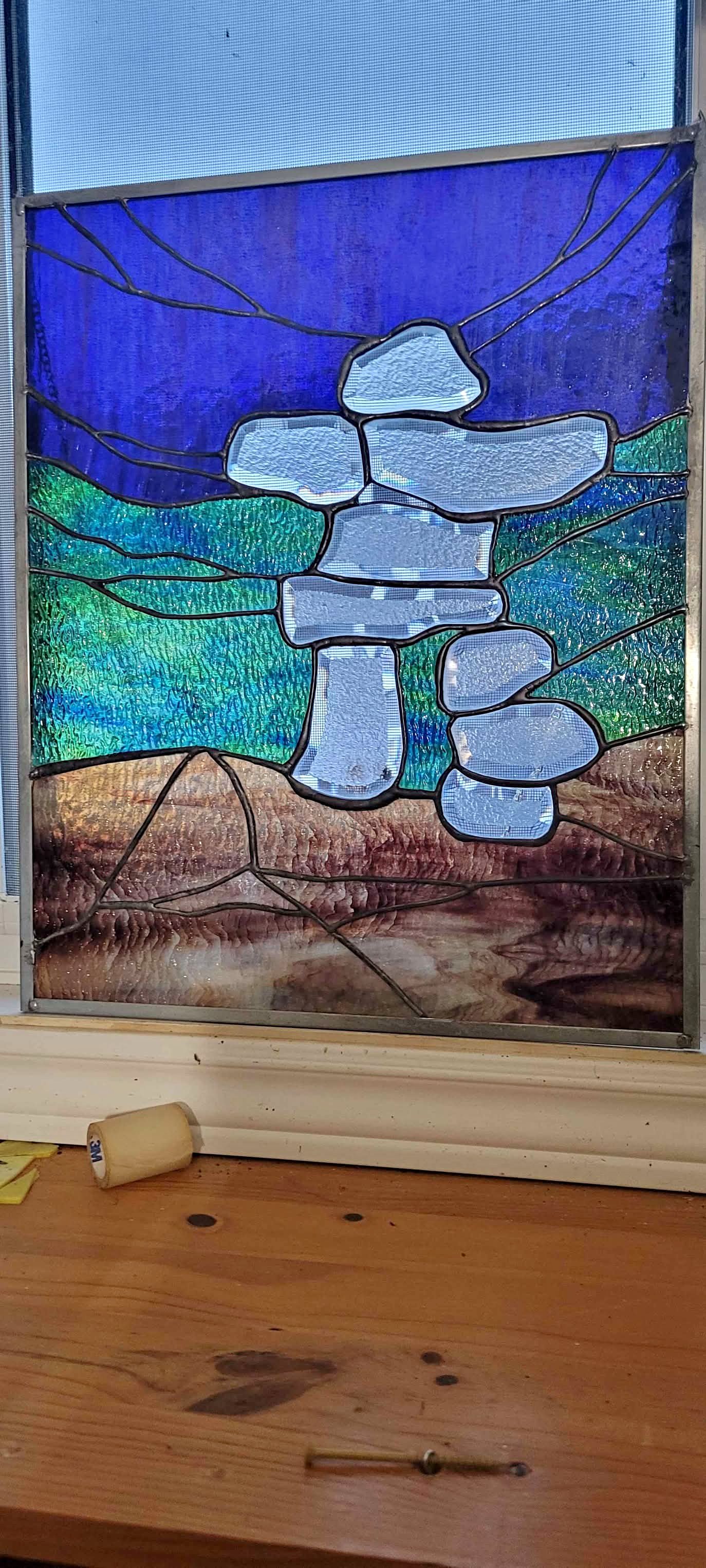 Stained Glass Inukshuk - Suncatchers & Mobiles - Goderich, Ontario ...