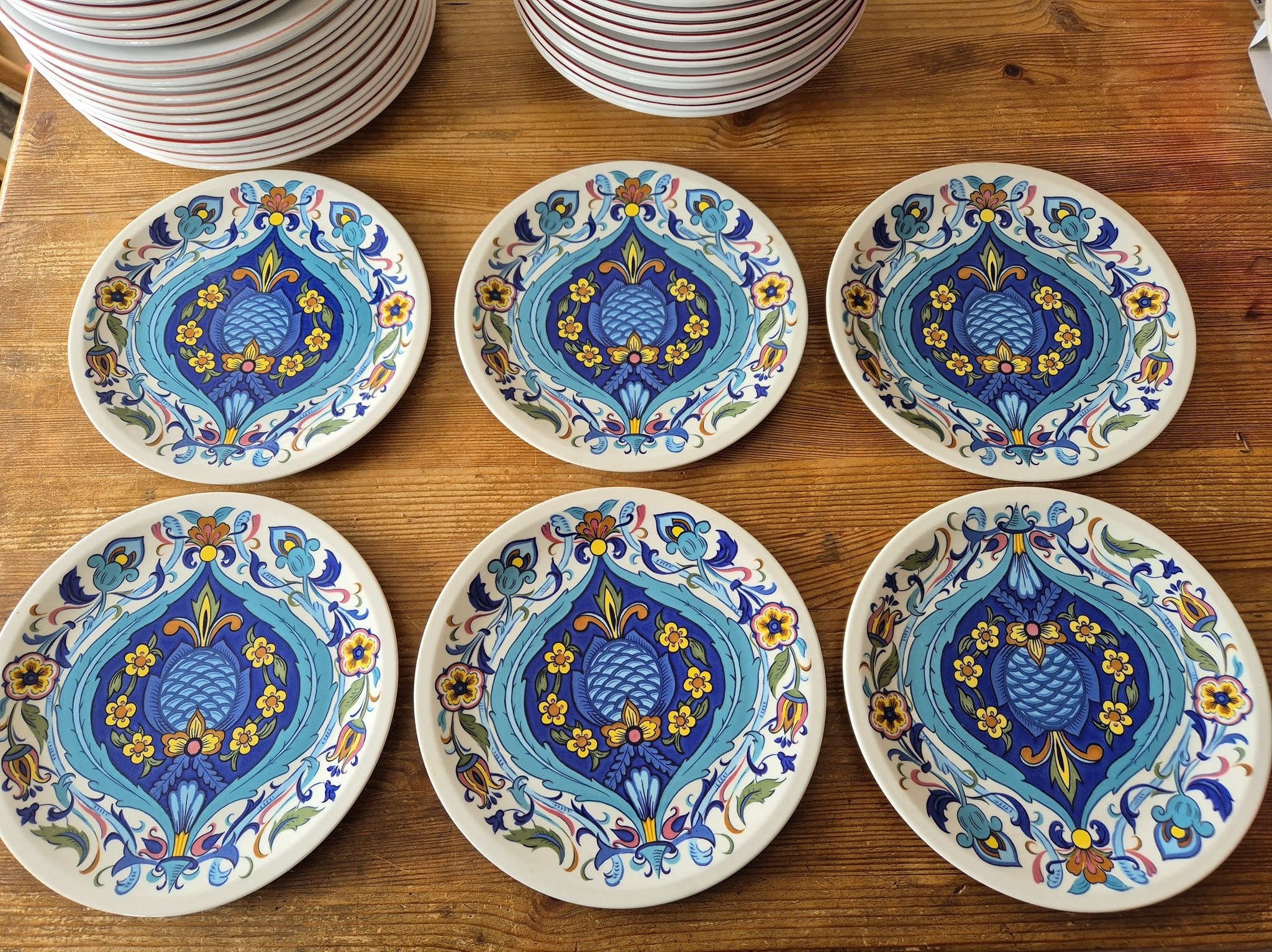 Lot 6 assiettes a dessert jaipur 20cm en gres - Maison