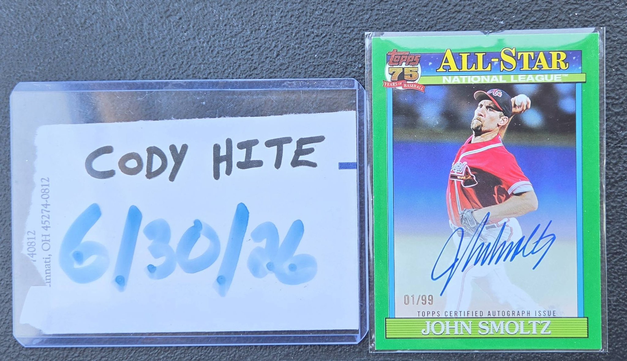 First Topps redemption for 1991 Topps Baseball Autograph Card Gold