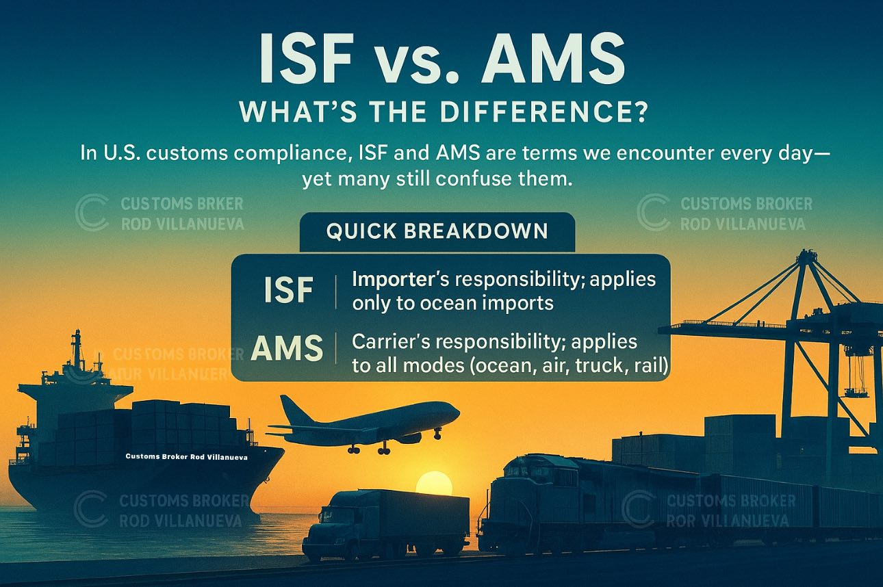 Customs - ISF vs. AMS: What’s the Difference? In U.S. customs ...
