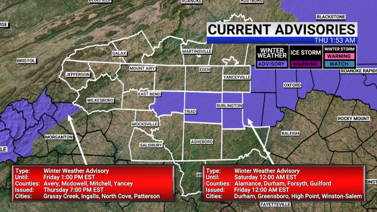 FOX - A Winter Weather Advisory has been issued in the FOX8 viewing ...