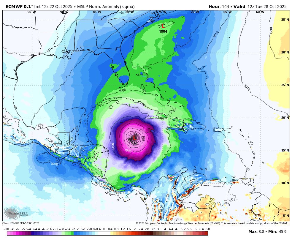 Tropical - 10/22/25 @ 3:35pmEST #MELISSA may become a CATEGORY 5 ...