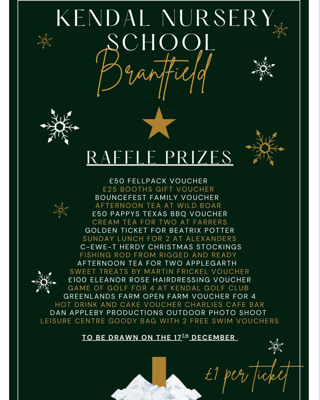 Kendal - 🎄 Christmas Raffle Time! 🎄 Please see the attached raffle ...
