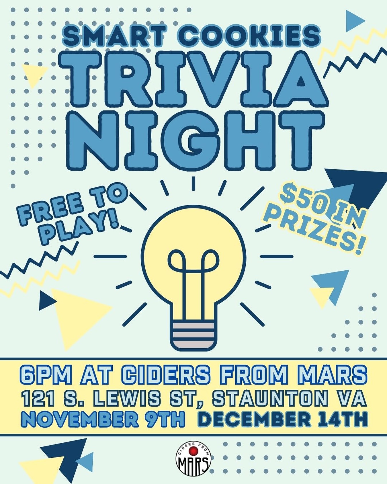 Ciders - Team Trivia is back at Ciders From Mars! Round up your crew ...