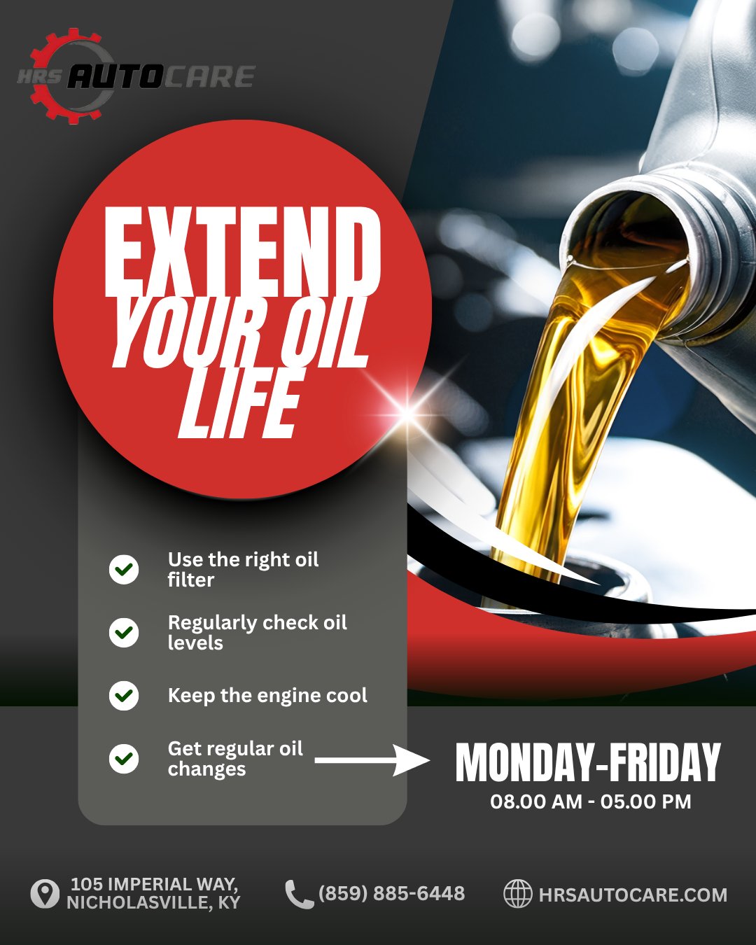 Regular oil changes at HRS AutoCare in Nicholasville, KY