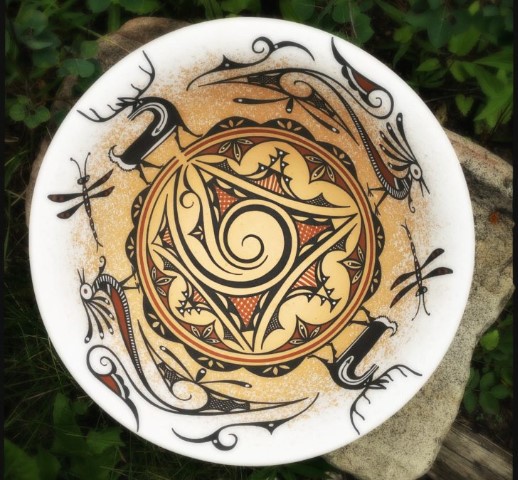 Eagle - Pictorial Zuni Polychrome Bowl Zuni artists Dedrick and Lorenda ...