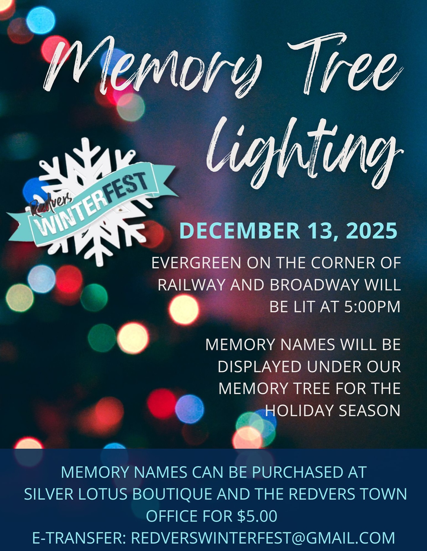 Redvers - Remembering Together. Our Memory Tree Lighting is a chance to ...