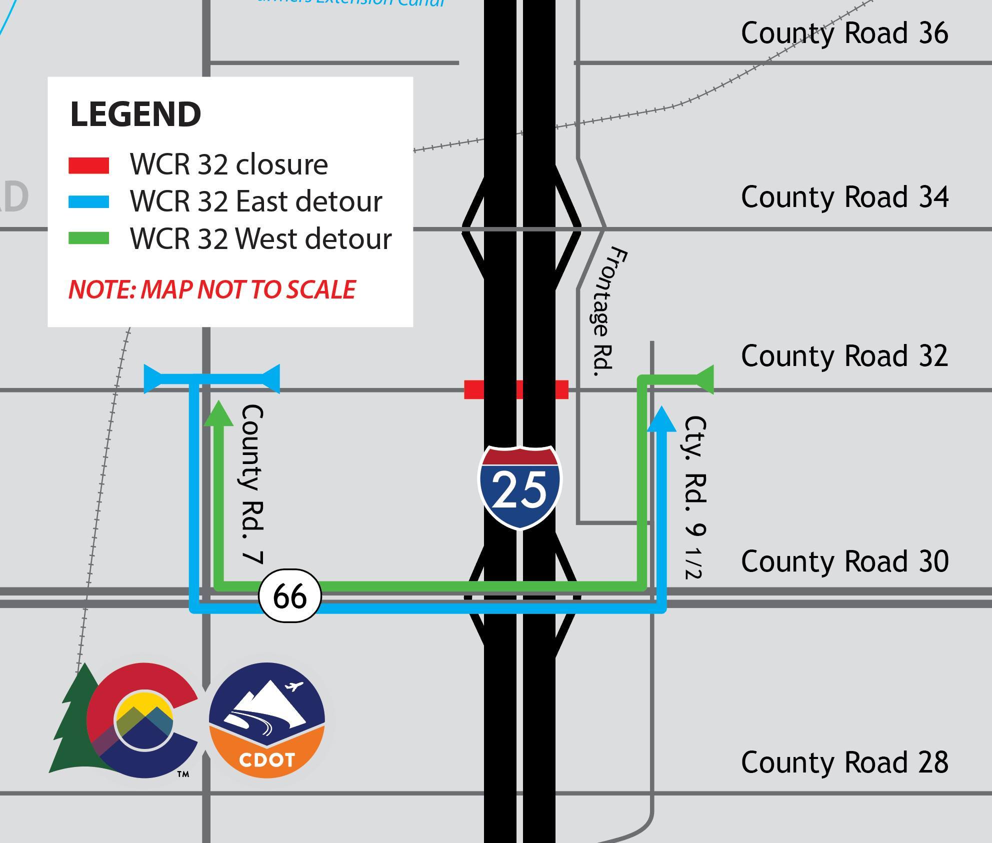⚠️TRAVEL ALERT⚠️ | Weld County Road 32 daytime full closures