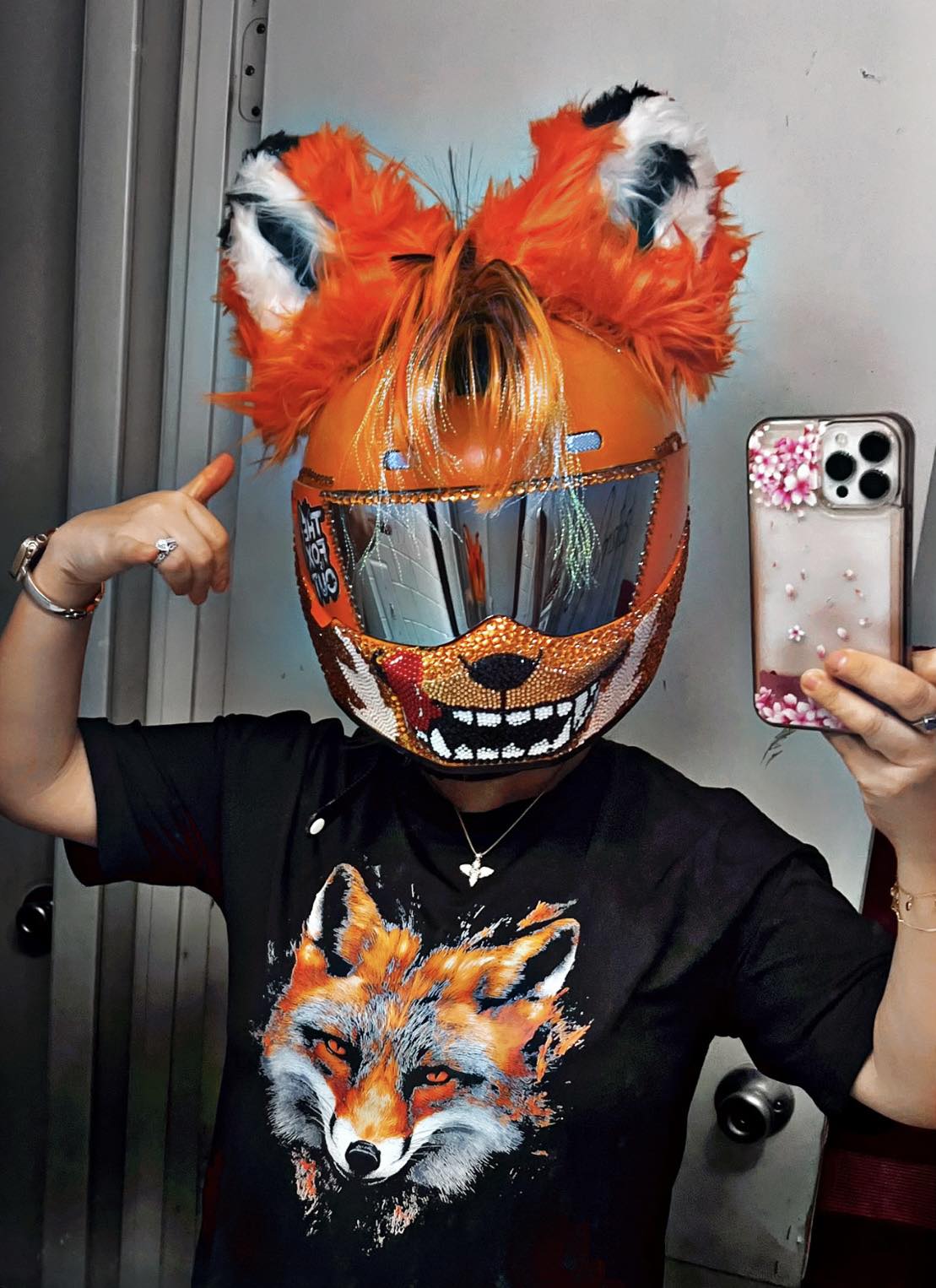 furry animal motorcycle helmet Cover - Rainbow Long Fur ***IMPORTANT INFORMATION*** These are all one size that fits snugly over most motorcycle helmets These covers can potentially impede vision BLUE CREATURE - FunnyHelmetCovers