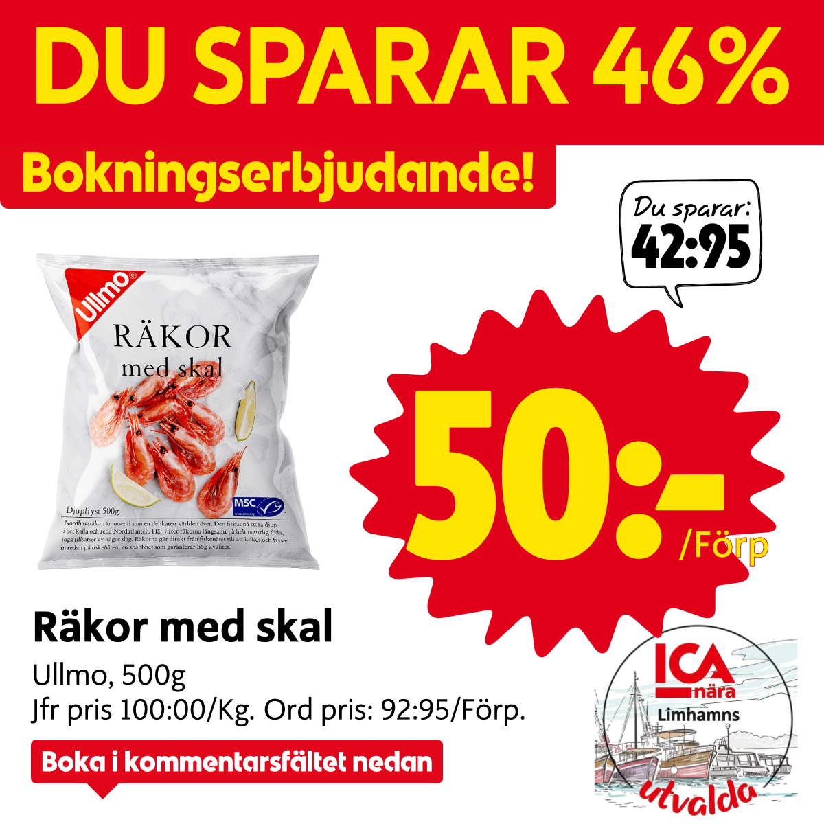 📢💥 BOKA räkor med skal & vannameiräkor... - ICA Nära Limhamn | Facebook