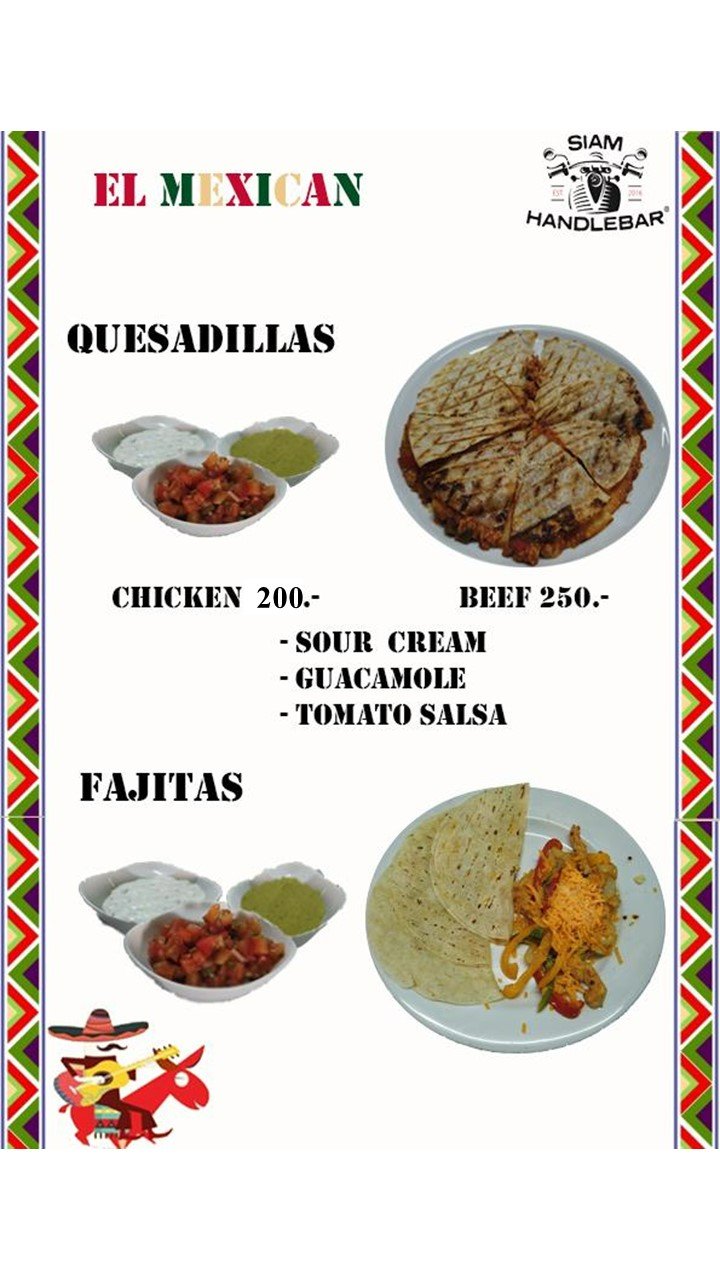 EL MEXICAN MENU... - Siam Handlebar HUA HIN / สยาม แฮนเดลบาร์