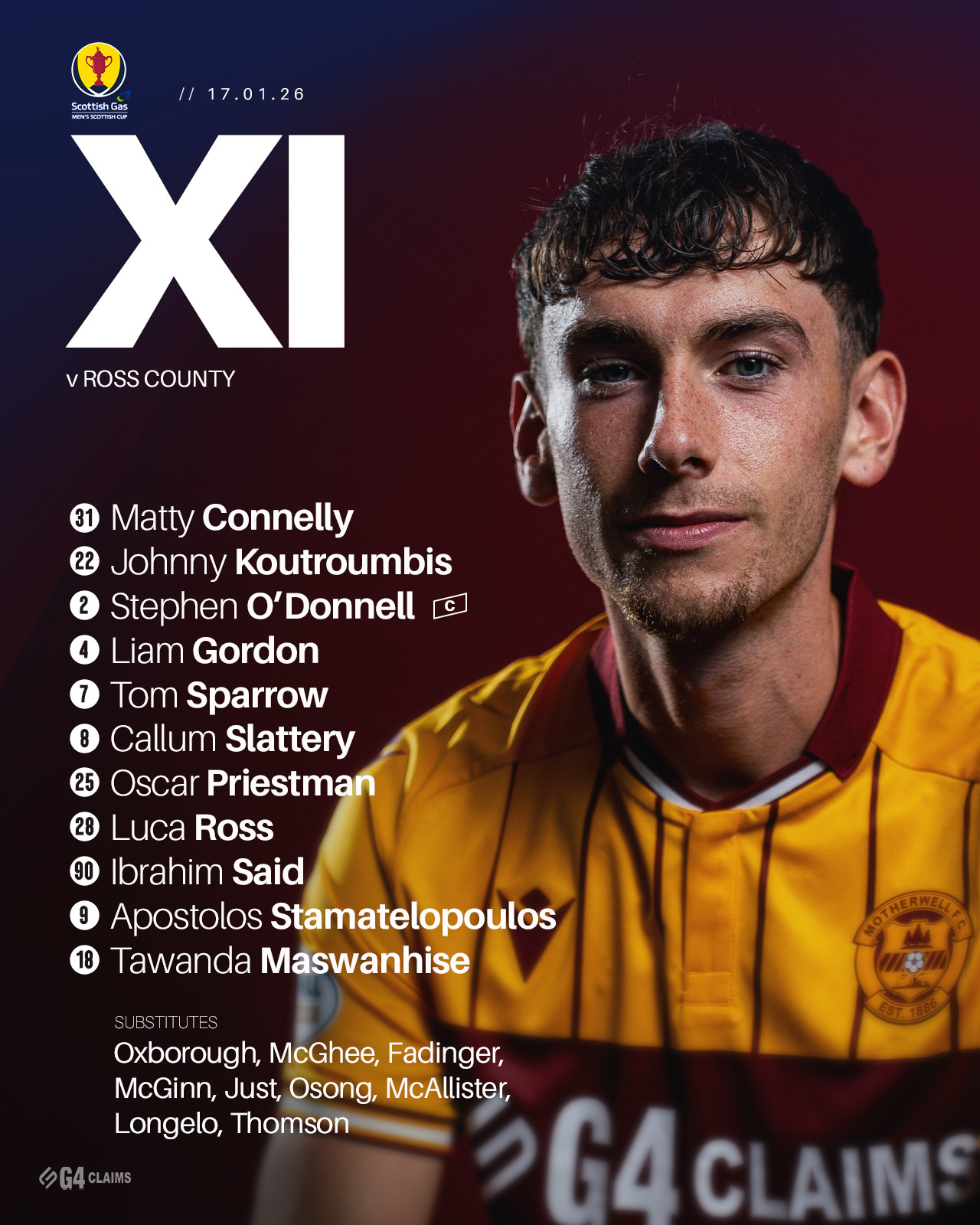 Motherwell FC - Scottish Cup team news 📰 ️ Connelly,... | Facebook