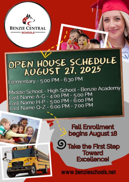 Benzie - Benzie County Central Schools 2025/26 Open House Schedule ...