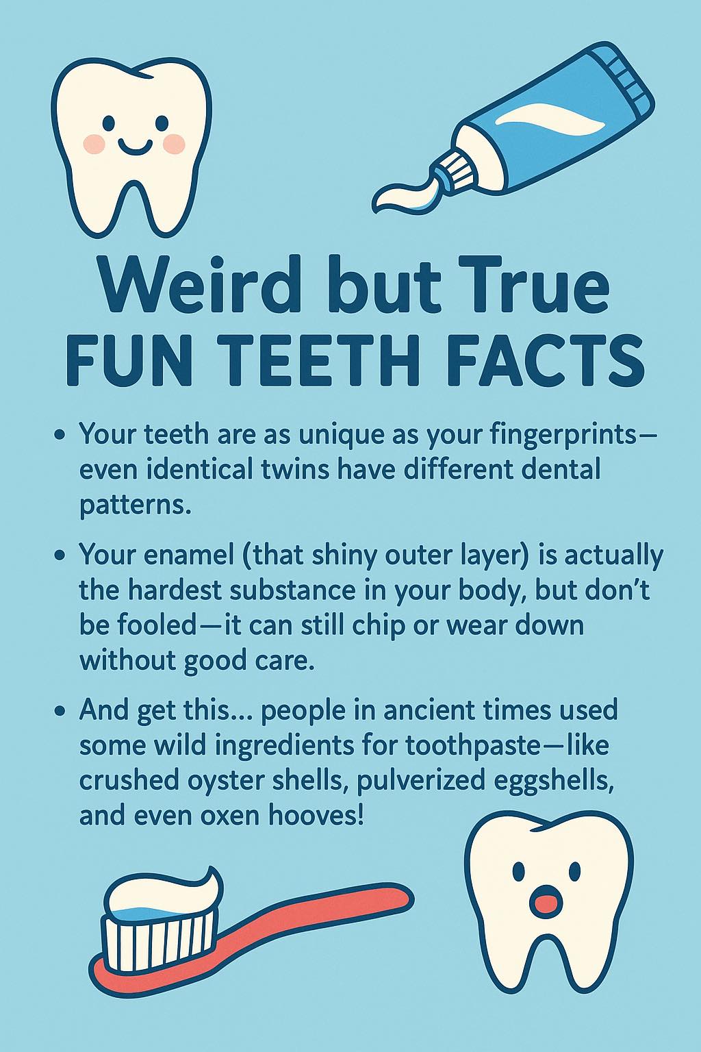 Bartlett - 🦷 Weird but True Teeth Facts! 😁 Did you know your teeth are ...